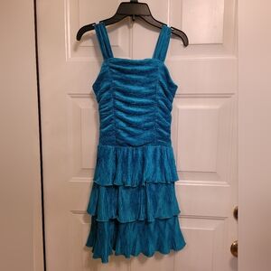 Party time! NWT Girls fun & soft Teal stretchy  tank dress. Lined size 12 Philly